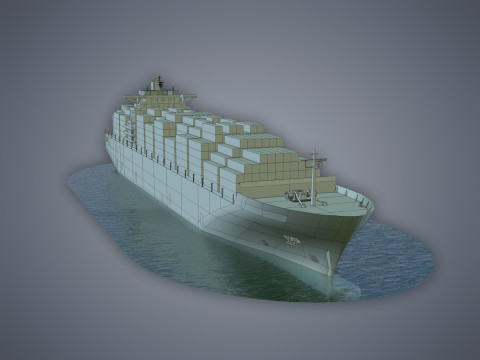 Cargo Ship Clean 3D Model
