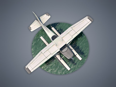 Cessna 182 Skylane Seaplane 3D Model