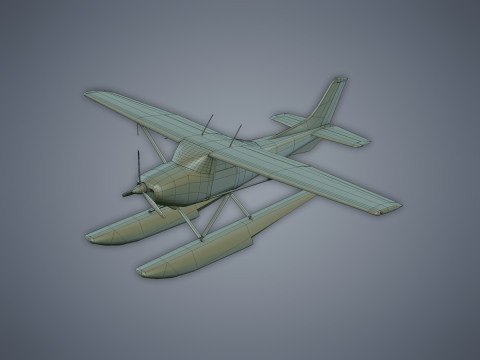 Cessna 182 Skylane Seaplane 3D Model