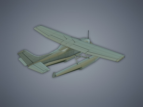 Cessna 182 Skylane Seaplane 3D Model