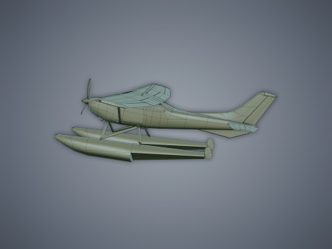 Cessna 182 Skylane Seaplane 3D Model