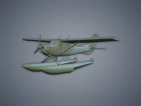 Cessna 182 Skylane Seaplane 3D Model
