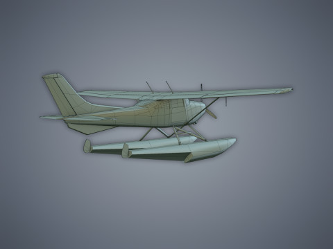 Cessna 182 Skylane Seaplane 3D Model