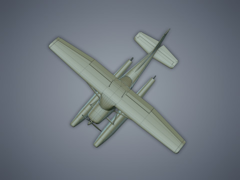 Cessna 182 Skylane Seaplane 3D Model