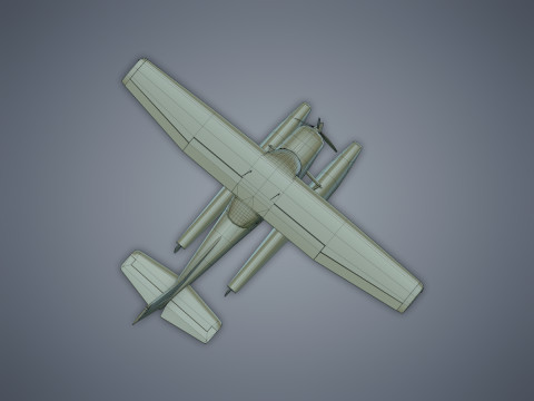 Cessna 182 Skylane Seaplane 3D Model