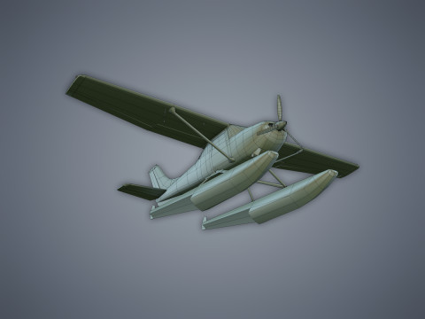 Cessna 182 Skylane Seaplane 3D Model