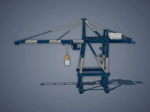 Port Container Crane 3D Model