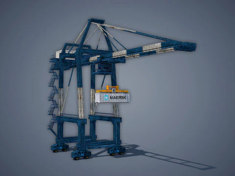 Port Container Crane 3D Model
