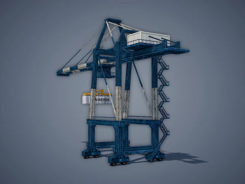 Port Container Crane 3D Model
