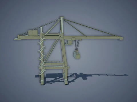 Port Container Crane 3D Model