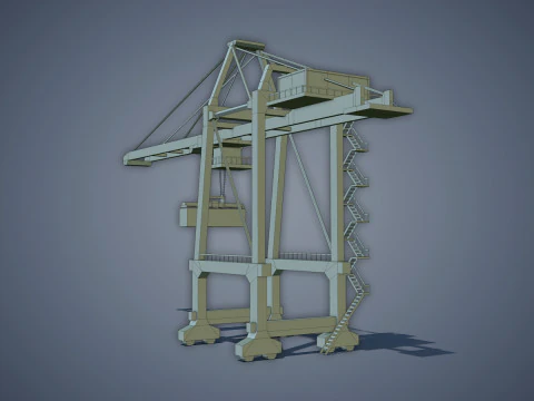 Port Container Crane 3D Model