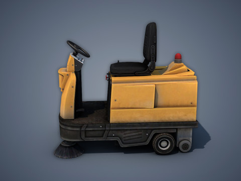 Electric Sweeping Car 3D Model
