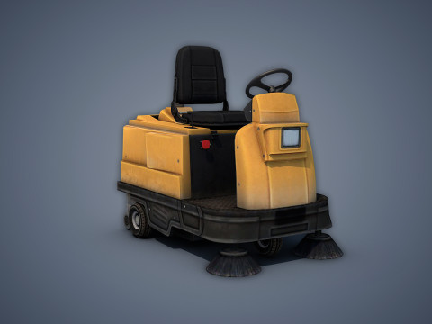 Electric Sweeping Car 3D Model