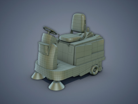 Electric Sweeping Car 3D Model
