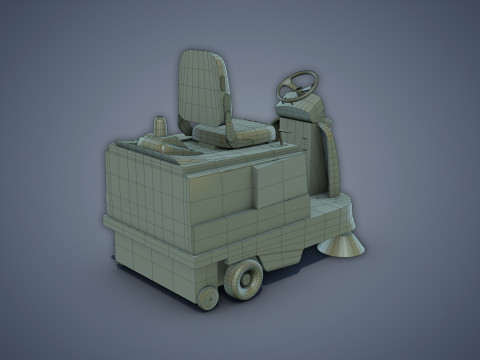 Electric Sweeping Car 3D Model