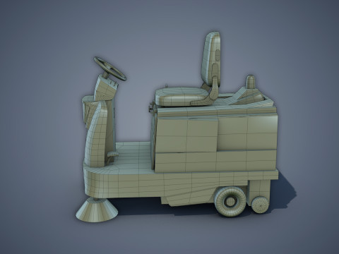 Electric Sweeping Car 3D Model