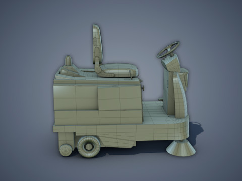 Electric Sweeping Car 3D Model