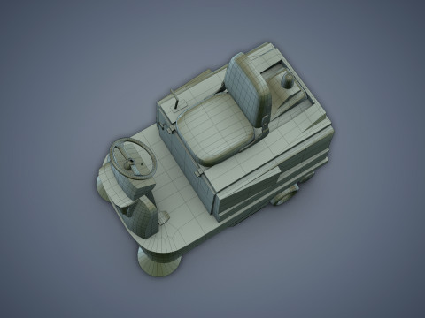 Electric Sweeping Car 3D Model
