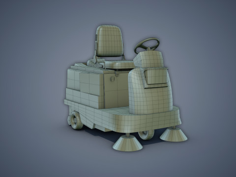Electric Sweeping Car 3D Model