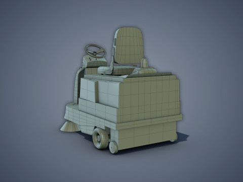 Electric Sweeping Car 3D Model