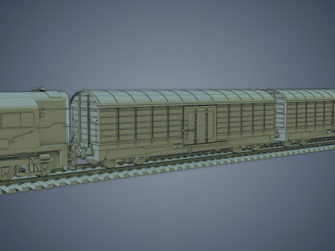 Cargo Train 3D मॉडल