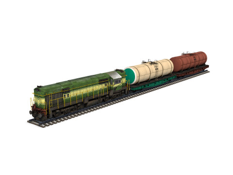 Cargo Train 3D मॉडल