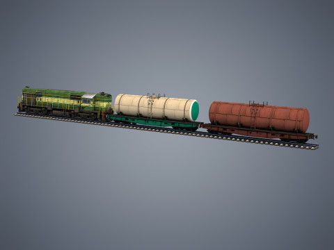 Cargo Train 3D-Modell