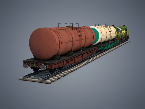 Cargo Train 3D-Modell