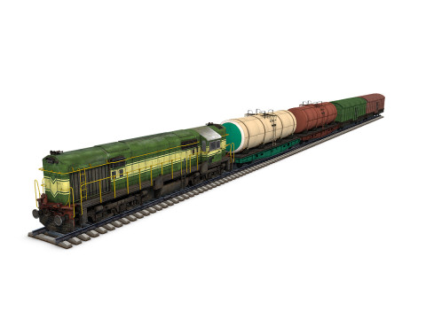 Cargo Train 3D मॉडल