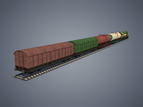 Cargo Train 3D-Modell