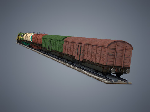 Cargo Train 3D-Modell
