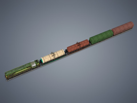 Cargo Train 3D-Modell