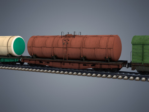 Cargo Train 3D-Modell