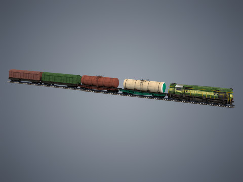 Cargo Train 3D-Modell