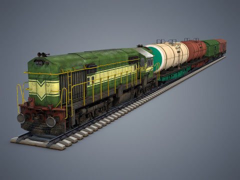 Cargo Train 3D-Modell