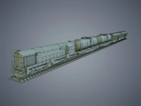 Cargo Train 3D Model