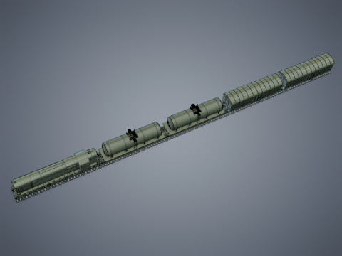 Cargo Train 3D-Modell