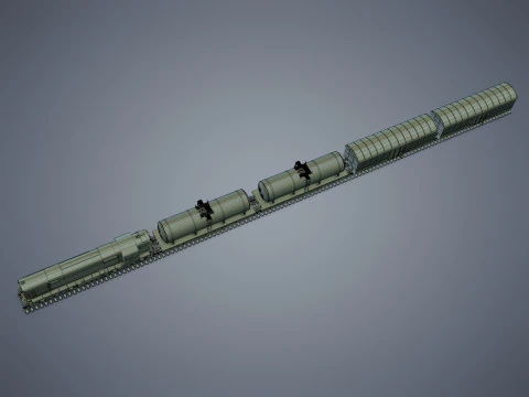 Cargo Train 3D Model
