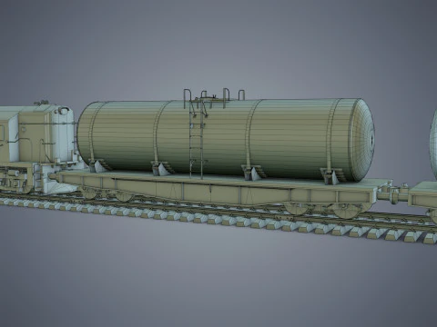Cargo Train 3D Model
