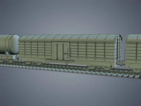 Cargo Train 3D-Modell