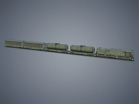 Cargo Train 3D-Modell