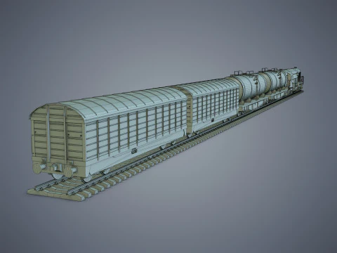 Cargo Train 3D Model