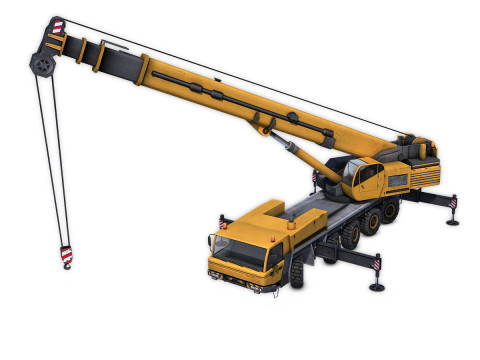 Mobile Crane Rigged 3D Model