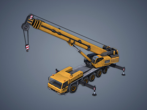 Mobile Crane Rigged 3D Model