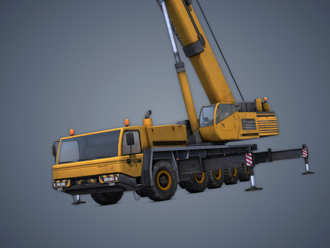 Mobile Crane Rigged 3D Model