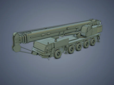 Mobile Crane Rigged 3D Model