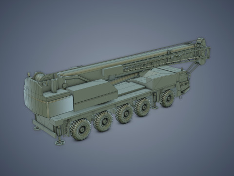 Mobile Crane Rigged 3D Model