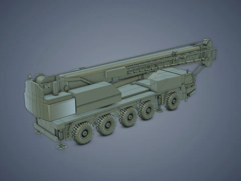 Mobile Crane Rigged 3D Model
