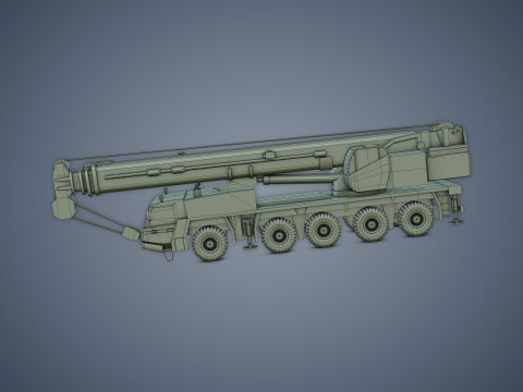 Mobile Crane Rigged 3D Model