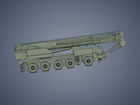 Mobile Crane Rigged 3D Model